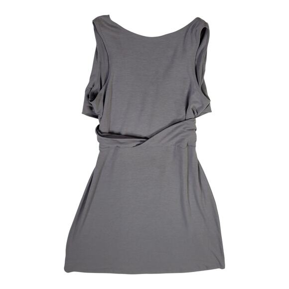 Athleta Adriana Faux Wrap Sleeveless Sccop Neck‎ Gray Dress Women's Size Medium - Picture 8 of 11